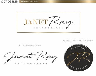 Logo designs, Photography logo, Gold branding, Calligraphy Logo, Watermark logo, Custom package, Premade logo, Photographer Logo package 078