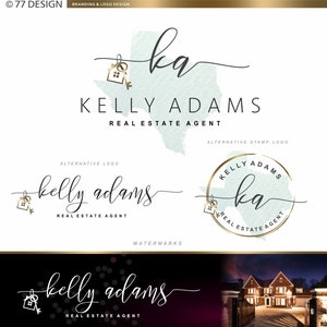 Design del logo immobiliare, logo dell'agente immobiliare, logo dello stato, kit di branding, logo del francobollo, set personalizzato, logo del mondo, design della chiave della casa, logo della mappa, Keyence 051