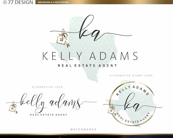 Real Estate logo design, Realtor logo, State logo, Branding Kit, Stamp logo, Custom set, World logo, House key design, Map logo, Keyence 051