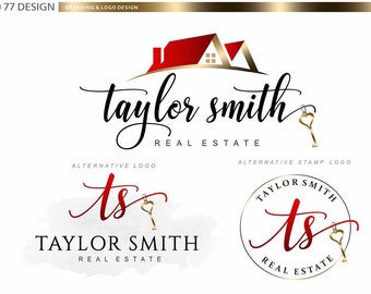Logotipo imobiliário, logotipo do corretor de imóveis, kit de branding, marketing imobiliário, cartão de visita, marca do corretor, logotipo da Key House, logotipo do corretor de imóveis, logotipo dourado 105