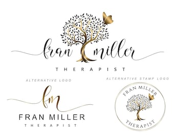 Tree of life butterfly logo design, Wellness holistic branding, Psychology health package, Nature Coach logo, Beauty boutique therapy 213