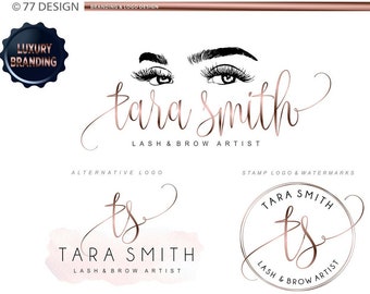 Logo Eyelash branding kit, Lashes logo package, Lash artist logo design, lash extensions logo, business card, Marketing Custom package 003