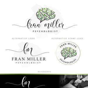 Brain tree logo, Life coach kit, Psychology custom design, Health logo, Holistic marketing Doctor branding, Therapist logo set, Boutique 208