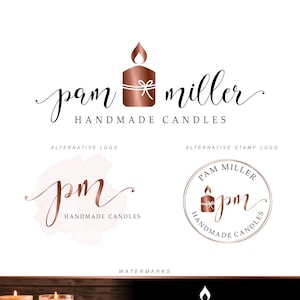 Candle Logo Design, Candles business logo set, Aroma Therapy boutique, Handmade candles logo, Candles shop logo, Wellness logo, Logo  384