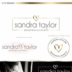 Event planner logo, Heart logo design, Business logo, Wedding logo, Logo Package, Beauty logo, Gold photography logo, Stamp, Watermark 084