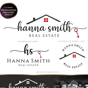 Real Estate logo design, Branding kit Realtor logo, Real estate agent marketing, Roof logo, Logo package KW House key logo Broker design 236
