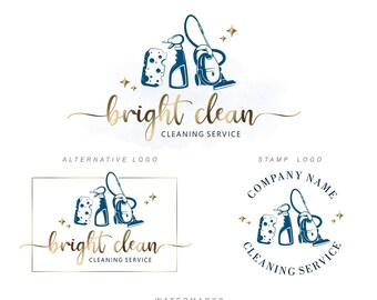 Cleaning logo design, Premade logo, Cleaning service, House cleaning, Desinfection logo, House cleaning logo cleaning company logo set 343