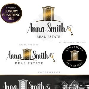 Luxury Door Real Estate logo design, Branding kit, Realtor logo, Real estate agent marketing, Stamp Sign logo, Key logo, Broker design 233 image 1