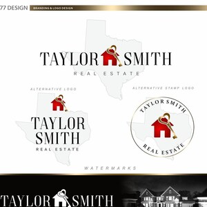 Kit di marketing immobiliare, Logo immobiliare, Design del logo dell'agente immobiliare, Kit di branding, Logo dello stato della mappa, Marchio del broker, Logo della mappa del francobollo key house 108