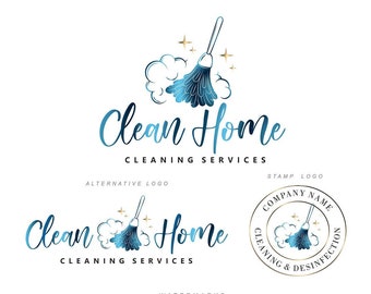 Cleaning logo design, Premade logo, Cleaning service, House cleaning, Maid service, House cleaning logo cleaning services housekeeping 376