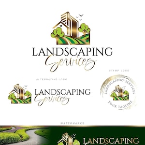 Logo ontwerp landschap, logo gazononderhoud en -service, logo onderhoud parken en tuinen, ontwerp aanleg parken en tuinen, logo 461