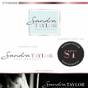 Rose Gold, Aquarell Logo, Fotografie Logo, Branding Kit, Hochzeitsfotograf, Mintgrünes Logo, Logo Design, Visitenkarten Set 079