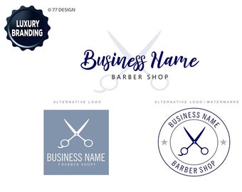 Barber salon Logo, Barber Shop Hairstylist, Branding kit, Hair Boutique logo, Scissors Premade Logo Hairdresser, beauty Branding design 184
