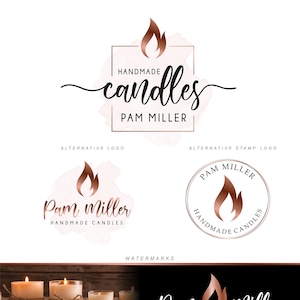 Candle Logo Design, Candles business logo set, Aroma Therapy boutique, Handmade candles logo, Candles shop logo, Wellness logo, Logo  385