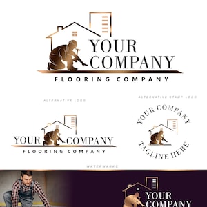 Handyman Logo, Bodenleger Logo, Bodenleger Meister, Hausreparaturservice, Vorgefertigtes Logo, Bodenleger Logo, Handyman Branding Set Logo 473