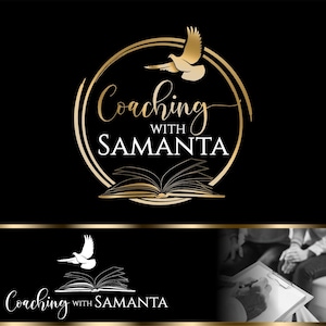Buch Taube Coach Logo Design, Wellness ganzheitliches Branding, Psychologie Gesundheitspaket, Nature Coach Logo, Privatschule Bildungstherapie 487
