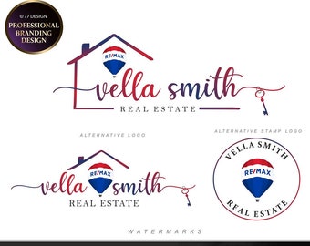 Diseño del logotipo de bienes raíces, logotipo del globo REMAX, kit de marca, logotipo del agente de bienes raíces, sello de marketing del agente de bienes raíces Logotipo clave de la casa, Diseño del corredor 241