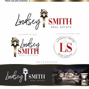 Vastgoedlogo, makelaarslogo, brandingkit, vastgoedmarketing, visitekaartje, makelaarsmerk, Key House-logo makelaarstempel Sign-logo 126