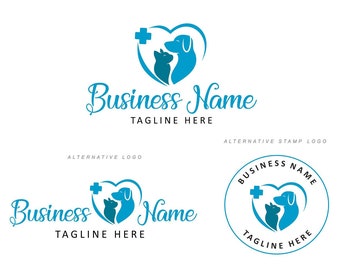Conception du logo Dog Cat, logo Vet Pet, marque pet shop, kit de marketing Animal Puppy, logo de toilettage pour animaux de compagnie, logo préfabriqué pour la santé des animaux de compagnie vétérinaire 228
