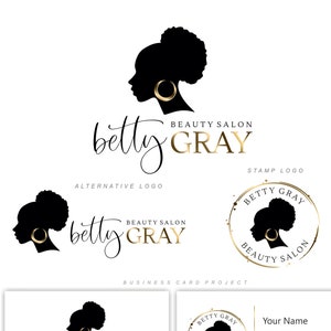 Logo Afro Woman, Royal Afro Logo, Beauty Logo, Salon Logo, Cosmetics Logo, Woman Logo, Afro Hair Logo, Beauty Salon Logo, Afro face logo 371