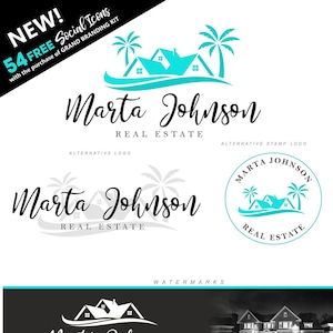 Onroerend goed logo, Palm boom logo, Huis logo, Makelaar logo's, Onroerend goed logo' s, Realty logo, Realty postzegels, Gratis iconen, Te koop teken 280