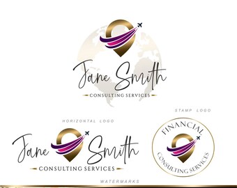 Financial Consultant Logo, Premade Branding Kit 533