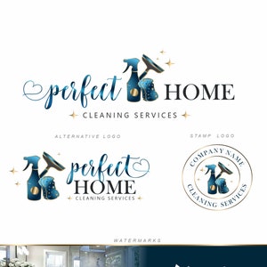 Cleaning logo design, Premade logo, Cleaning service, House cleaning, Desinfection logo, House cleaning logo cleaning company logo set 408