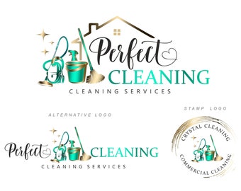 Cleaning logo, Mop Logo, Vacuum cleaner, Bucket Logo, House cleaning logo, Cleaning Service Logo, Cleaning business logo, Housemaid logo 447