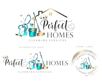 Cleaning logo, Mop Logo, Vacuum cleaner, Bucket Logo, House cleaning logo, Cleaning Service Logo, Cleaning business logo, Housemaid logo 441