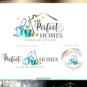 Logo de nettoyage, Logo de vadrouille, Aspirateur, Logo de seau, Logo de nettoyage de maison, Logo de service de nettoyage, Logo d&#39;entreprise de nettoyage, Logo de femme de ménage 441