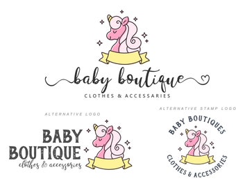 Baby Boutique Logo, Kinderladen Logo, Einhorn Logo, Baby Mode Logo, Kinder Shop Logo, Kinder Logo Marke, Babies Clothing Shop, KinderLogo 315