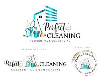 Cleaning logo, Mop Logo, Vacuum cleaner, Bucket Logo, House cleaning logo, Cleaning Service Logo, Cleaning business logo, Logo design 441-2