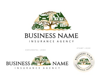 Insurance logo, Insurance marketing set,  Insurance company logo, Security company logo, Family insurance logo, Insurance care logo    485