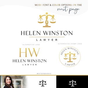 Advocaat Logo, Advocaat Logo, Scales Of Justice ontwerp, Aangepaste Initialen logo, Wet logo, Advocaat stempel logo, Business logo, Logo set 399