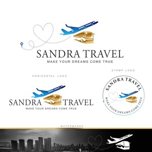 Logo di viaggio, Kit di branding Adventure, Logo dell'aereo, Logo Buss, blogger di viaggio, Biglietto da visita dell'agente di viaggio, logo dell'aereo, Viaggio agen 504