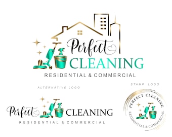 Premade Cleaning Service Logo, Business Branding Kit 477