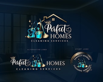 Cleaning logo, Mop Logo, Vacuum cleaner, Bucket Logo, House cleaning logo, Cleaning Service Logo, Cleaning business logo, Housemaid logo 441