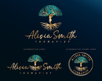 Life coach logo, Psychologist logo, Tree of life roots logo design, Welness Holistic, Branding kit, Mental Health Mind Spirit Branding 489