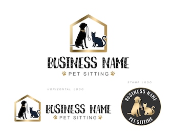 Pet Hotel Logo, Dog Walker Logo, Pet Spa Logo, Pet shop branding, Animal Puppy Marketing kit, Pet toilettage logo, Veterinary pet health 530