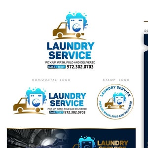 Logo de services de blanchisserie, Création de logo de blanchisserie, Logo de machine à laver, Logo de vêtements de nettoyage, Logo prêt-à-porter Boutique, Chambre de service de lavage, Blanchisserie 565