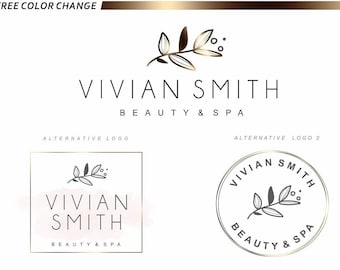 Spa Salon Logo, Branding Kit, Photography Logo, Boutique Logo, Watermark marketing kit, Makeup premade Simple logo package, Beauty salon 112