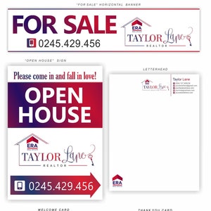 Real Estate logo design, ERA logo, Branding kit, Realtor logo, Real estate agent marketing stamp House key logo, Broker design REMAX 127.1 image 2