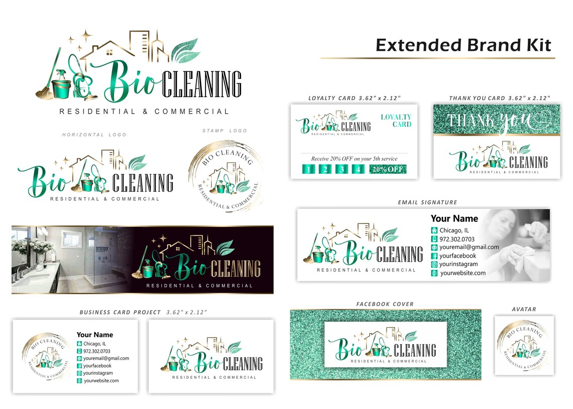 Bio Cleaning Service Logo, Commercial Residential Logo Home House ...