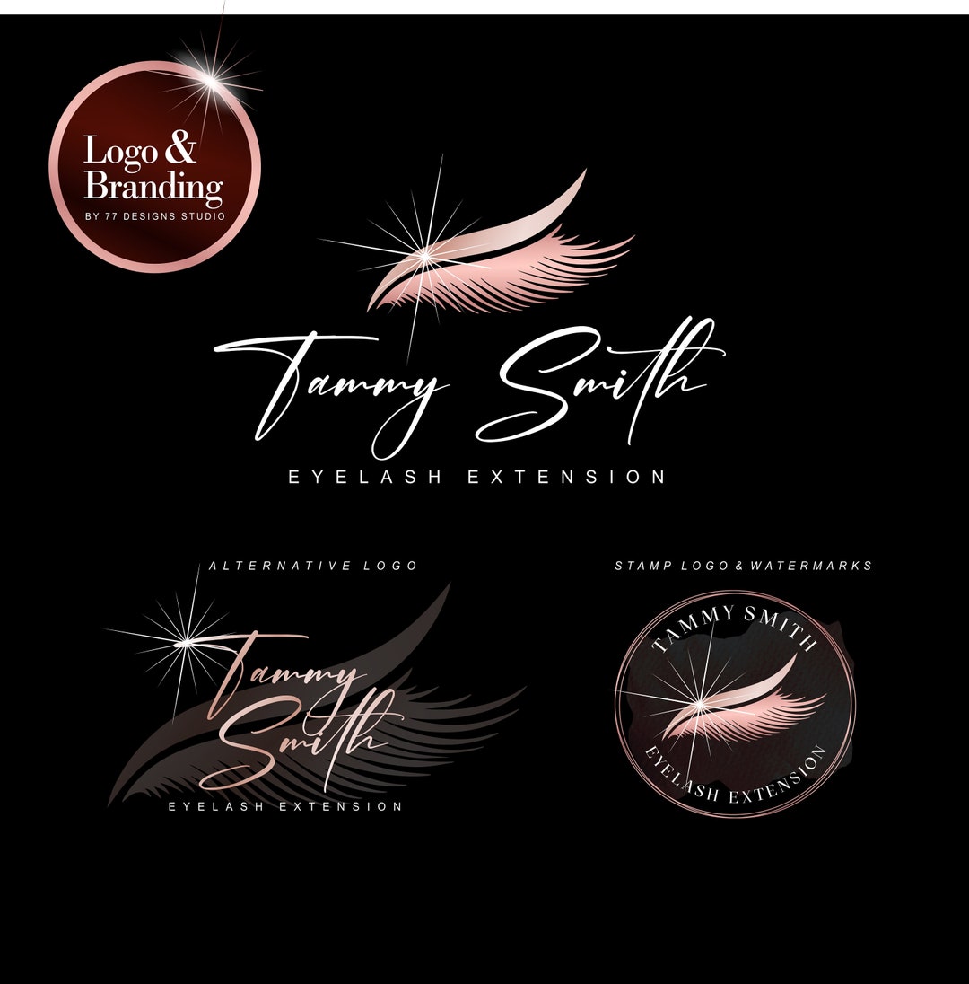 Lash Extensions Logo, Lash Artist Logo Design, Eyelash Branding Kit ...
