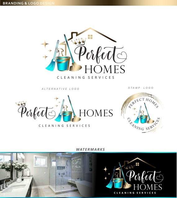 Cleaning logo, Mop Logo,  Broom Logo, Bucket Logo, House cleaning logo, Cleaning Service Logo, Cleaning business logo, Housemaid logo 439