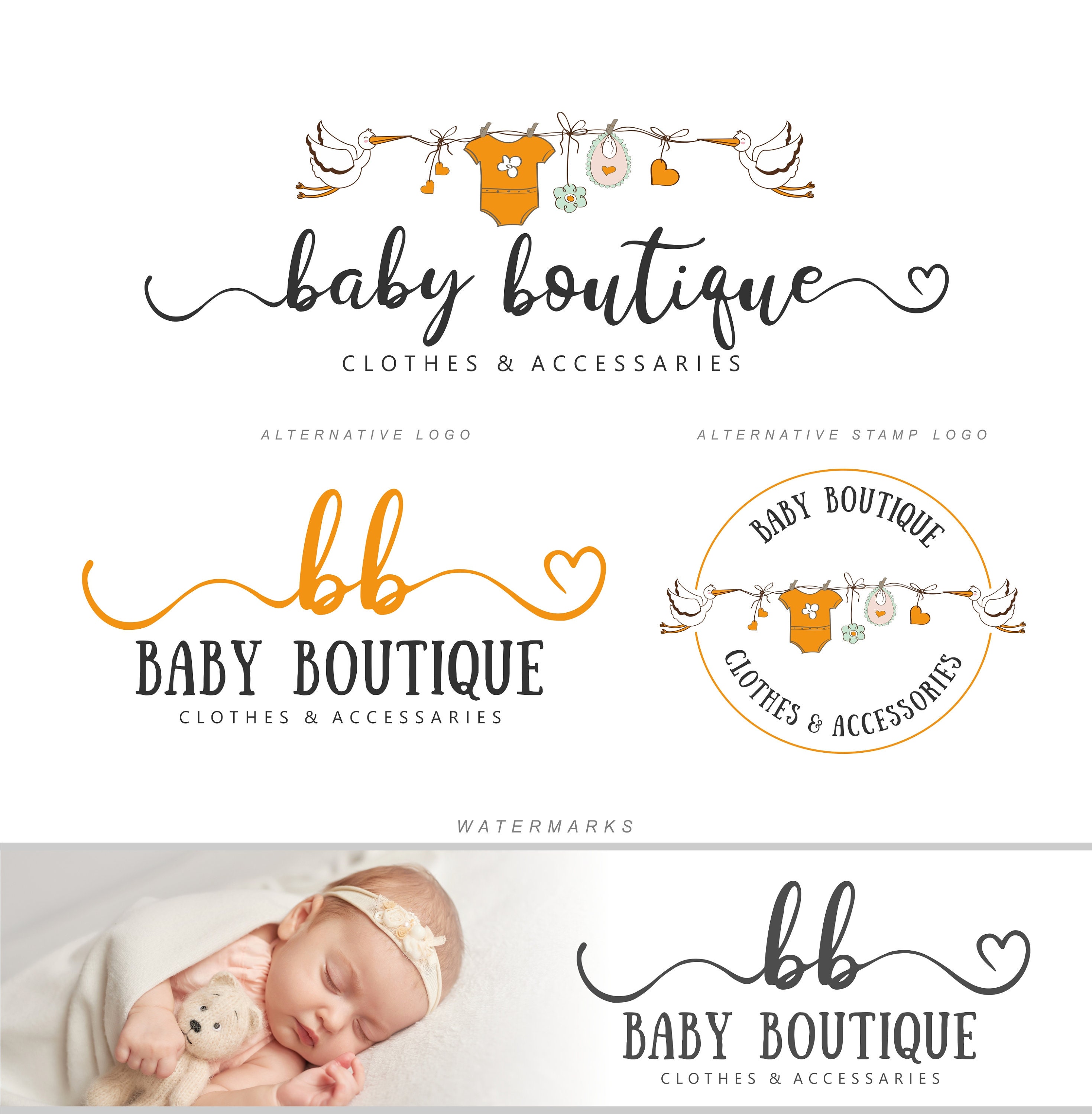 Children s Boutique Logo Kids Clothes Baby Clothes Shop Storks