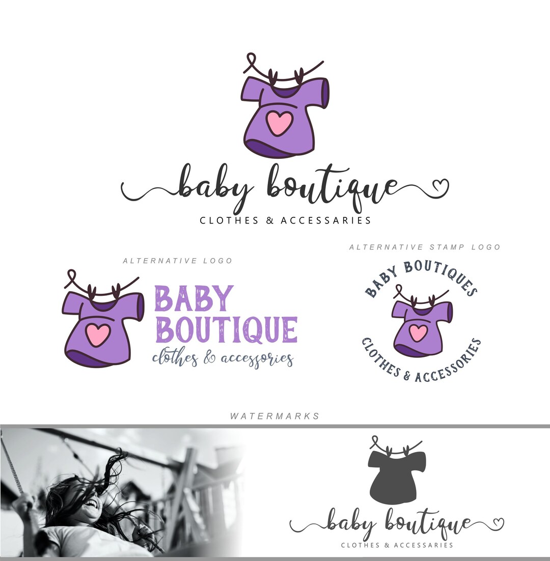Baby Boutique Logo, Kids Store Logo, Unicorn Logo, Baby Fashion Logo