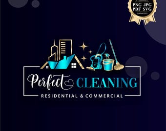 Cleaning logo, Mop Logo, Vacuum cleaner, Bucket Logo, House cleaning logo, Cleaning Service Logo, Cleaning business logo, Housemaid logo 500