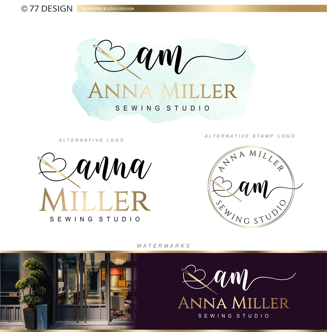 Tailor Clothes Logo Design, Boutique Logo Kit, Sewing Shop Branding ...
