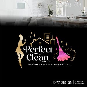 Cleaning Business Logo Service, Cleaning Logo Design, Commercial cleaning logo premade design service, Home clean Premade logo design 588